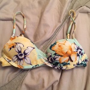 Floral body glove bra bikini top
